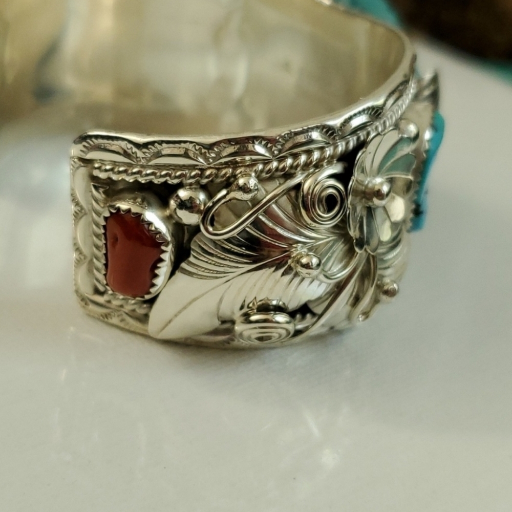 Native American Signed Solid Sterling Silver 925 … - image 7